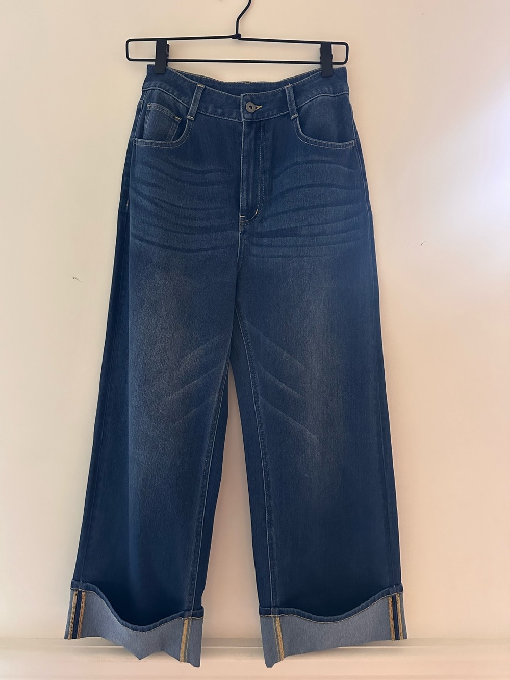 NWOT Halara Flex High Waist Cuffed Wide Leg Jeans S Regular